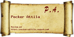 Pecker Attila névjegykártya